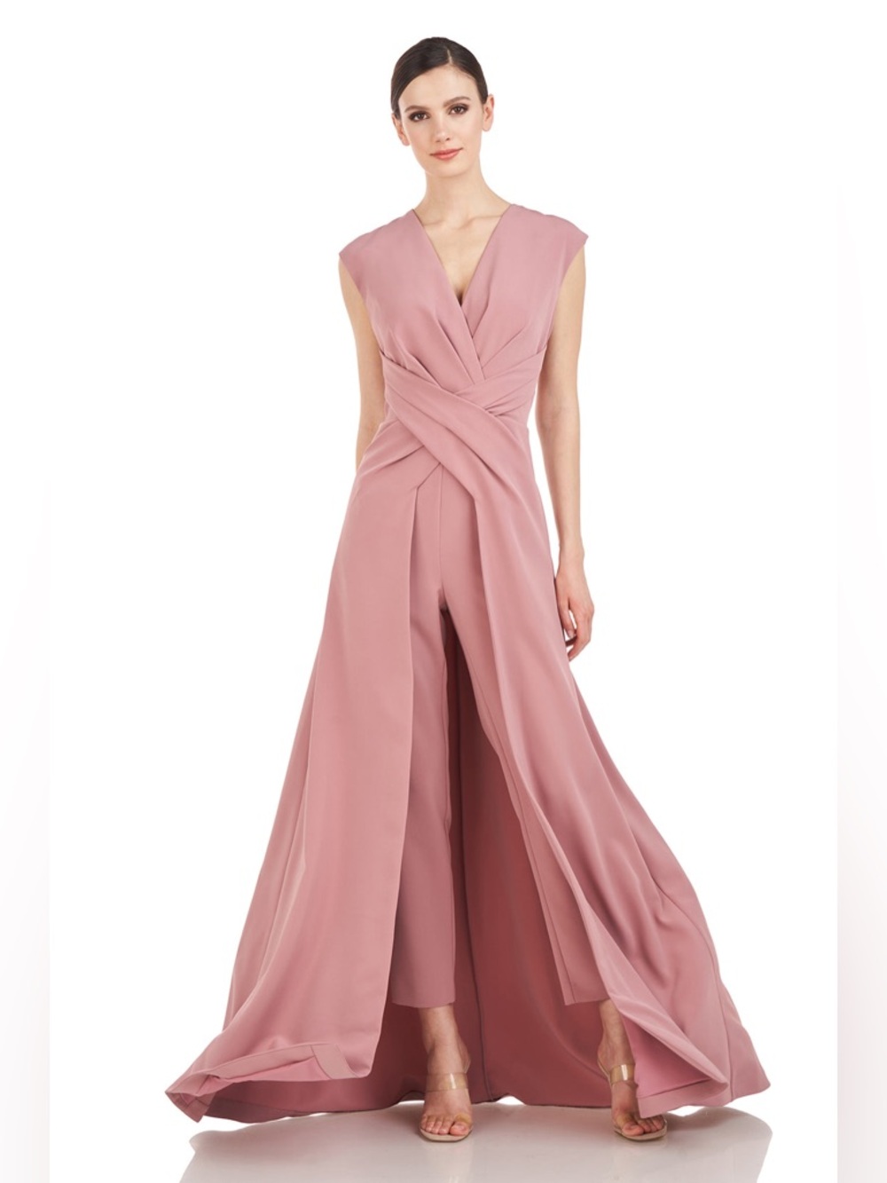 NWT Kay Unger Una Crepe‎ Walk-Thru Jumpsuit Size 6
